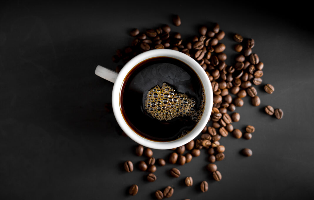 Coffee, black coffee, drip coffee, making coffee in low-light bl