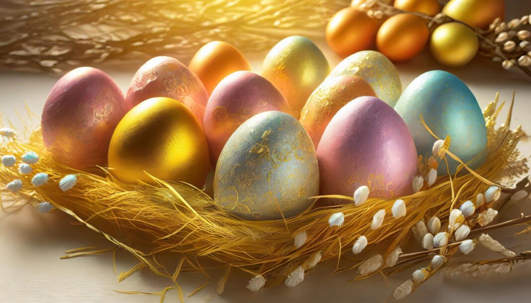 easter eggs rice paper colorful clip art