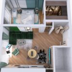 vedere sus – apartament doua camere