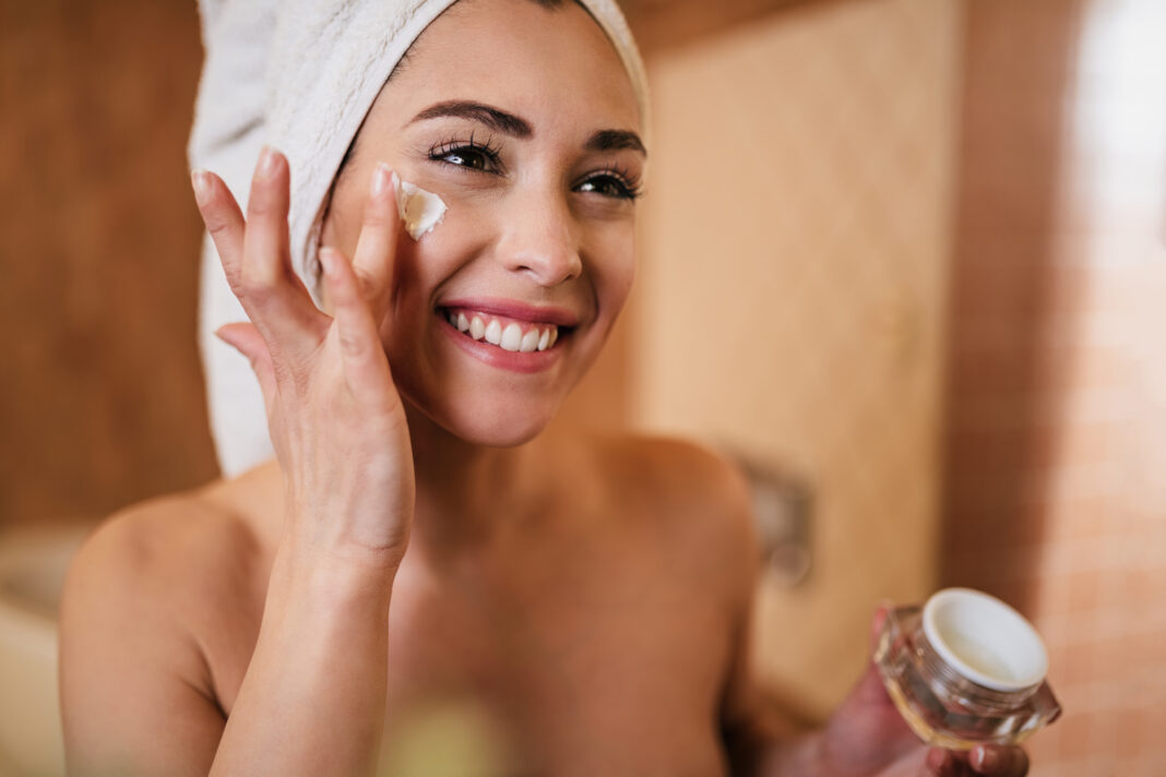 She is taking good care of her skin!