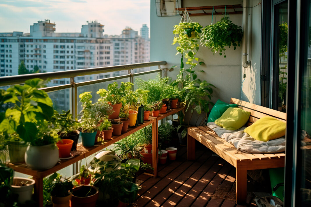 urban balcony garden organic vegetable gardening in the city