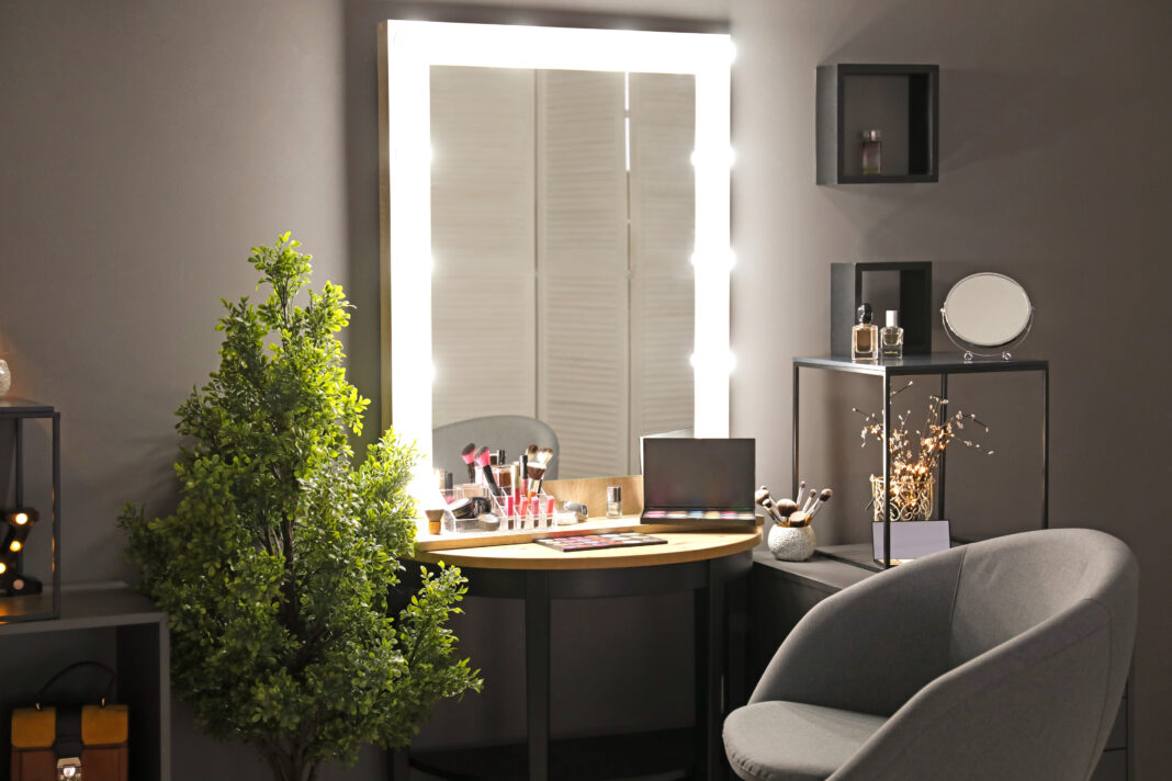 Interior of modern makeup room